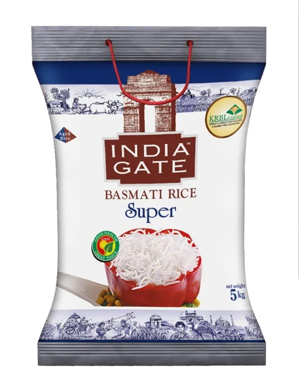 India Gate Basmati Rice/Basmati Akki - Super, 5 kg Bag