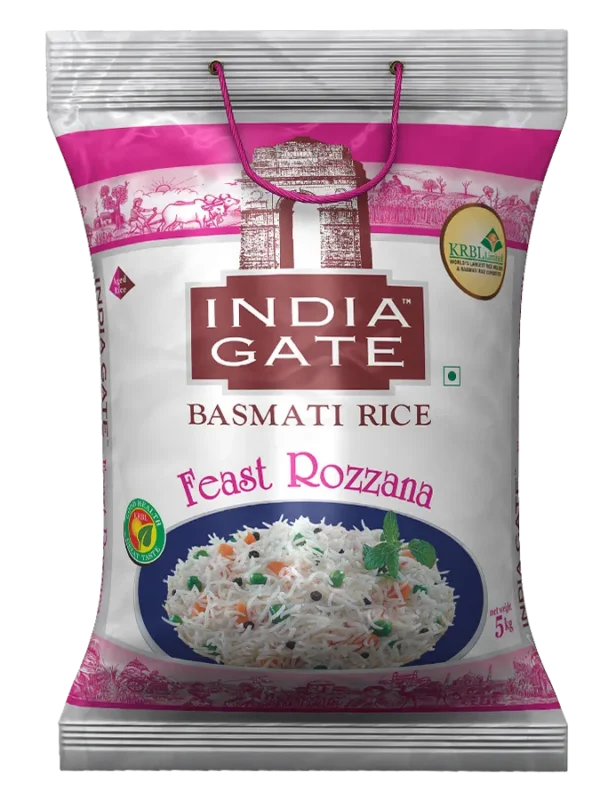 India Gate Basmati Rice/Basmati Akki - Feast Rozzana, 5 kg Pouch