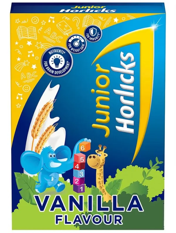 Horlicks Junior Health & Nutrition Drink Vanilla, 500 g Carton