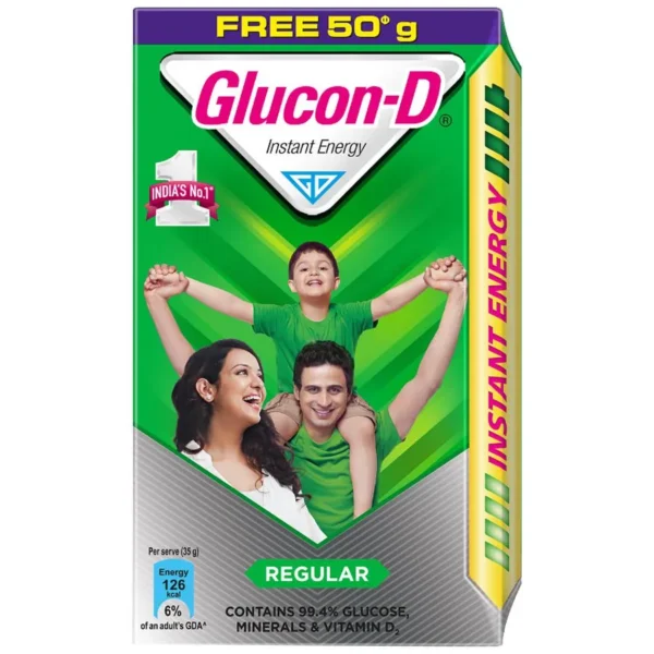 Glucon-D Instant Energy Health Drink - Regular, Refill, 450 g (Get 50 g Free)
