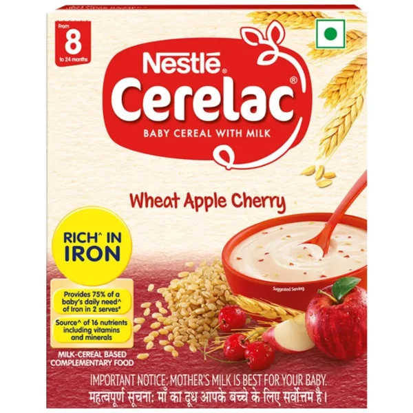 Nestle CERELAC, Wheat Apple Cherry – From 8 To 24 Months, 300g
