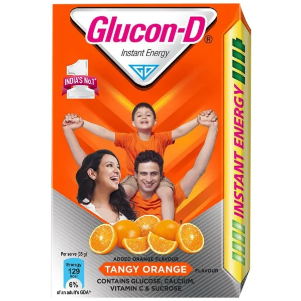 Glucon-D Glucose Based Beverage Mix - Orange, 450 g Carton