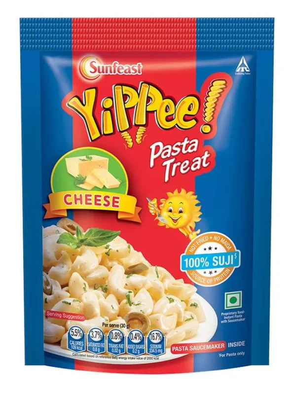 Sunfeast Instant Pasta Treat - Cheese, Wholesome Suji, 65 g Pouch (Pack of 2 )