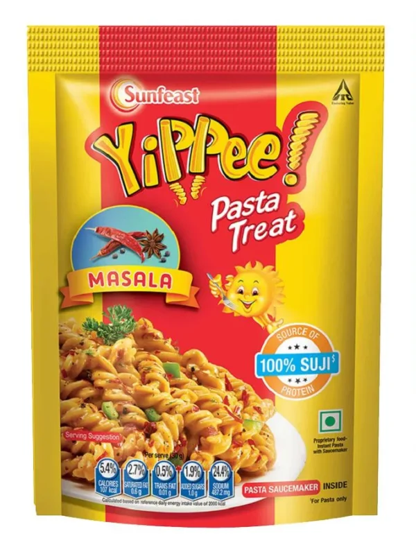 Sunfeast Instant Pasta Treat - Masala, Wholesome Suji, 65 g Pouch (Pack of 2 )