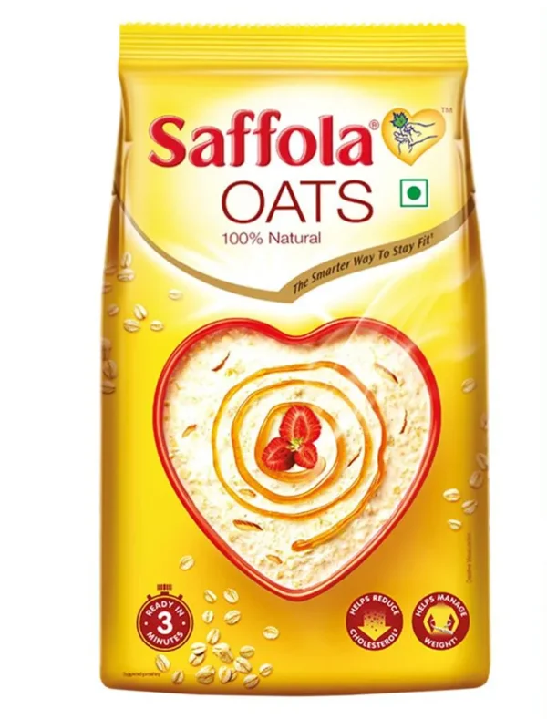 Saffola Rolled Oats - 100% Natural With High Protein & Fibre, Healthy Cereals, 200 g