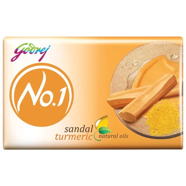 Godrej No.1 Sandal & Turmeric Bathing Soap, 150 g (pack of 5 )