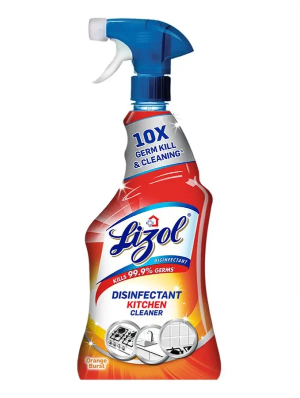 Lizol Disinfectant Kitchen Cleaner Spray - Orange Burst, 450 ml