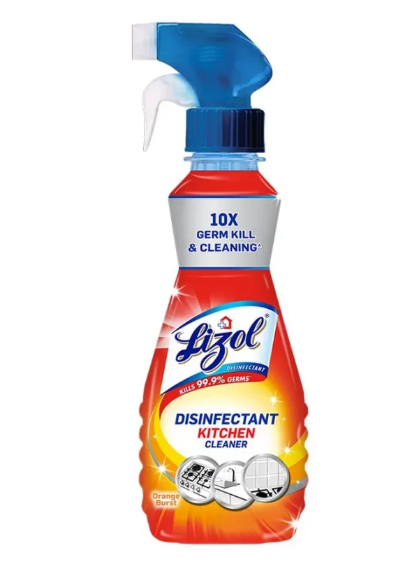 Lizol Disinfectant Kitchen Cleaner Spray - Orange Burst, 250 ml
