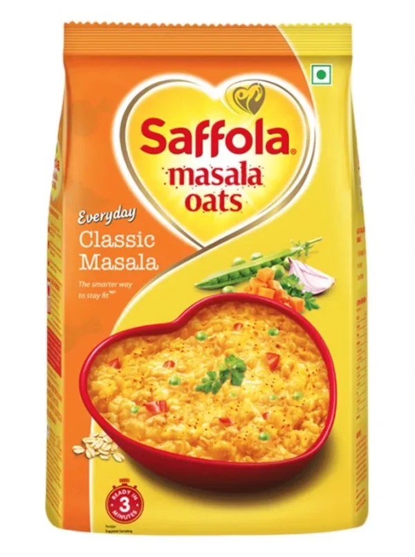 Saffola Oats - Tasty Evening Snack, Fibre Rich, Classic Masala, 1 kg Pouch