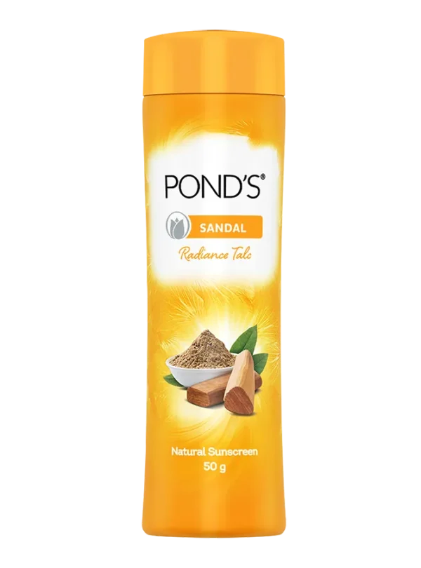 Ponds Talc Natural - Sandal Radiance, 50 g Bottle