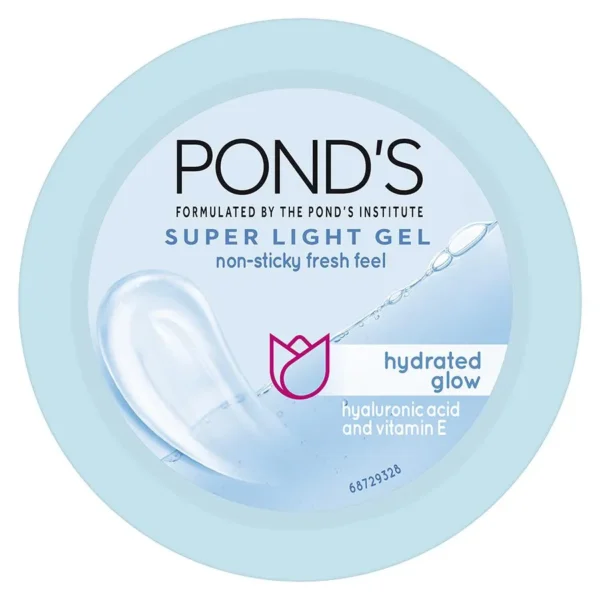 Ponds Super Light Gel Moisturiser – With Hyaluronic Acid, For Glowing Skin, 50 ml
