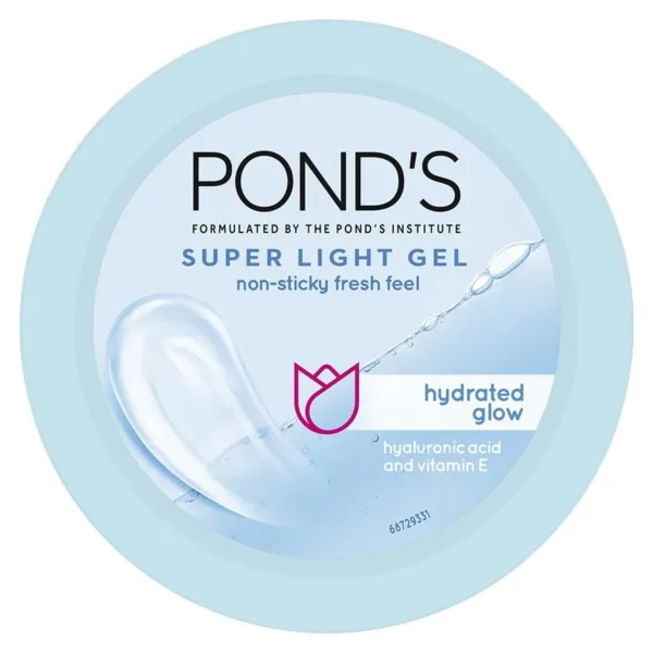 Ponds Super Light Gel Moisturiser – With Hyaluronic Acid, For Glowing Skin, 100 ml