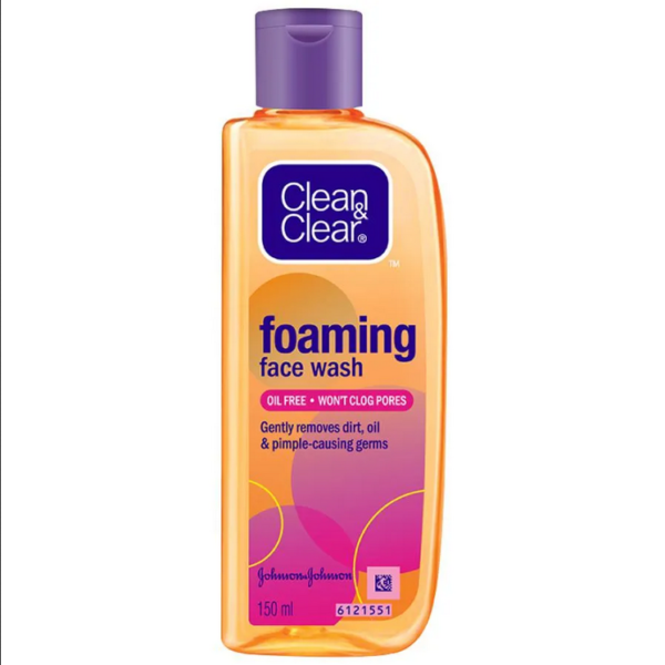 Clean & Clear Foaming Face Wash - Oil-Free, Wont Clog Pores, Removes Oil , 150 ml
