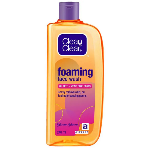 Clean & Clear Foaming Face Wash - Oil-Free, Wont Clog Pores, Removes Oil , 240 ml