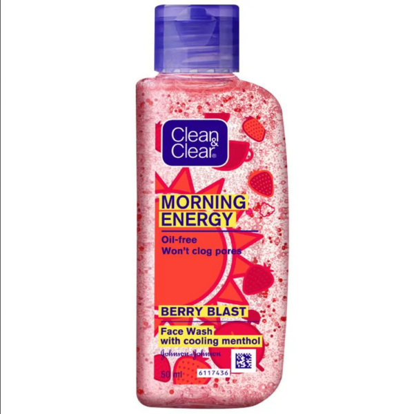 Clean & Clear Morning Energy Berry Blast Face Wash, 50 ml