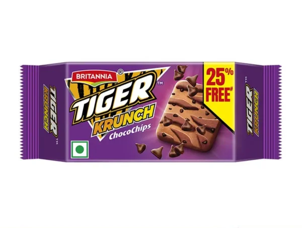 Britannia Tiger Cookies - Krunch Chocochips, 27 g Pouch ( Pack of 3 )