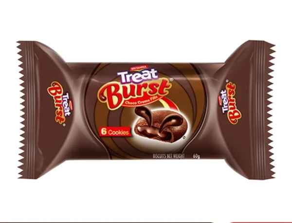 Britannia Treat Burst Choco Creme Fills Cookies, 60 g
