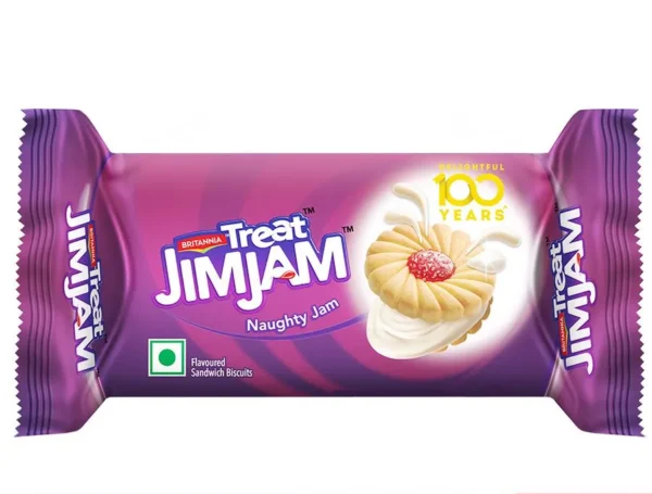 Britannia Treat Jimjam Cream Biscuits, 62 g ( Pack of 2 )
