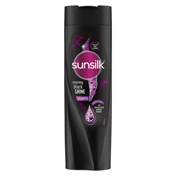 Sunsilk Stunning Black Shine Shampoo - Long Lasting Shine, 360 ml