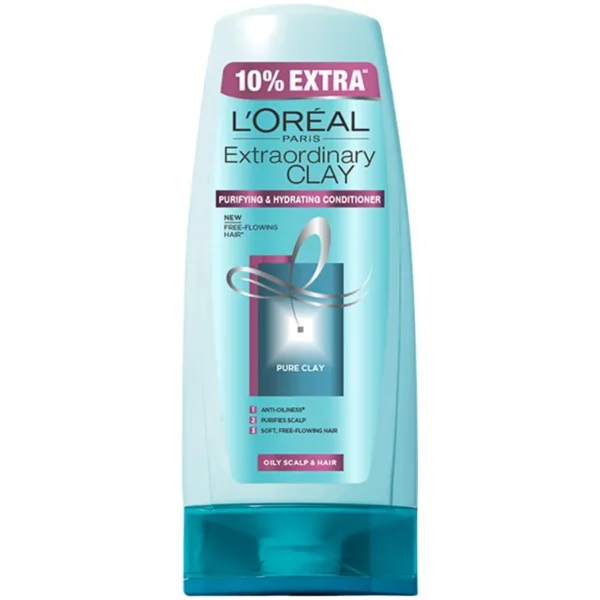 Loreal Paris Extraordinary Clay Purifying & Hydrating Conditioner - Oily Scalp & Hair, 65 ml
