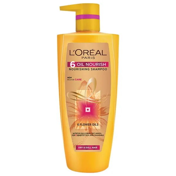Loreal Paris 6 Oil Nourish Shampoo - Scalp + Hair, Dry & Dull Hair, 704 ml