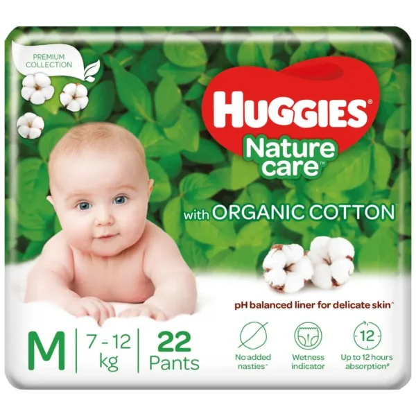 Huggies Nature Care Diaper Pants - Medium, 22 pcs