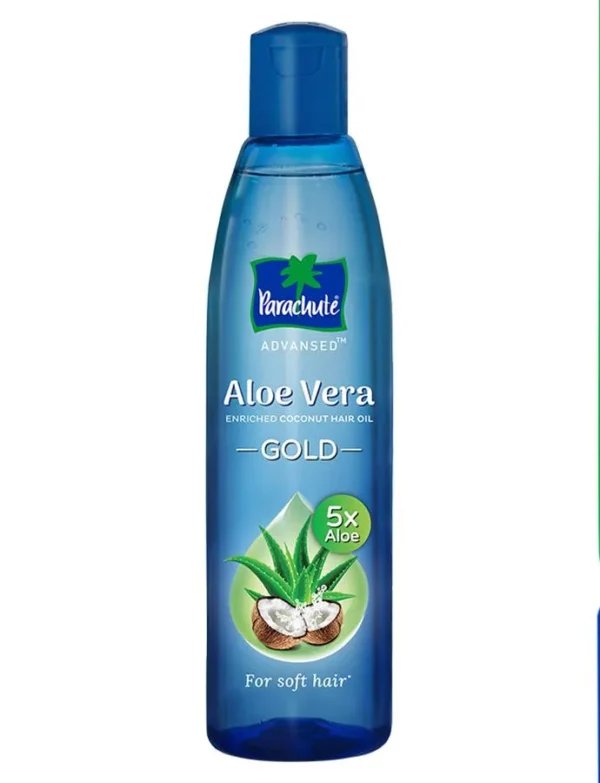 Parachute Advansed Aloe Vera Enriched Coconut Hair Oil Gold With 5X Aloe Vera, 250 ml