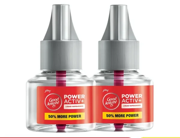 Good knight Power Activ+ Liquid Vapourizer, Mosquito Repellent Refill, 45 ml each Pack of 2