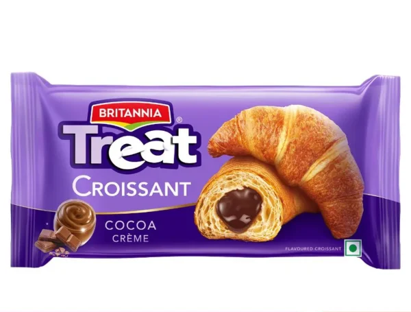 Britannia Treat Croissant - Cocoa Creme Filling, 100% Veg, Soft, 45 g