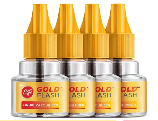 Good knight Gold Flash Liquid Vapourizer, Mosquito Repellent Refill, 45 ml each Pack of 4